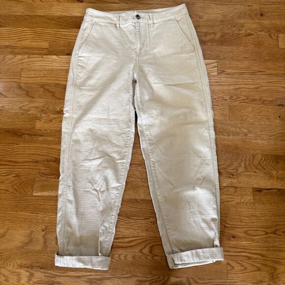 J Crew‎ Khaki Roll Up Hem Pants Size 6 - Picture 1 of 6